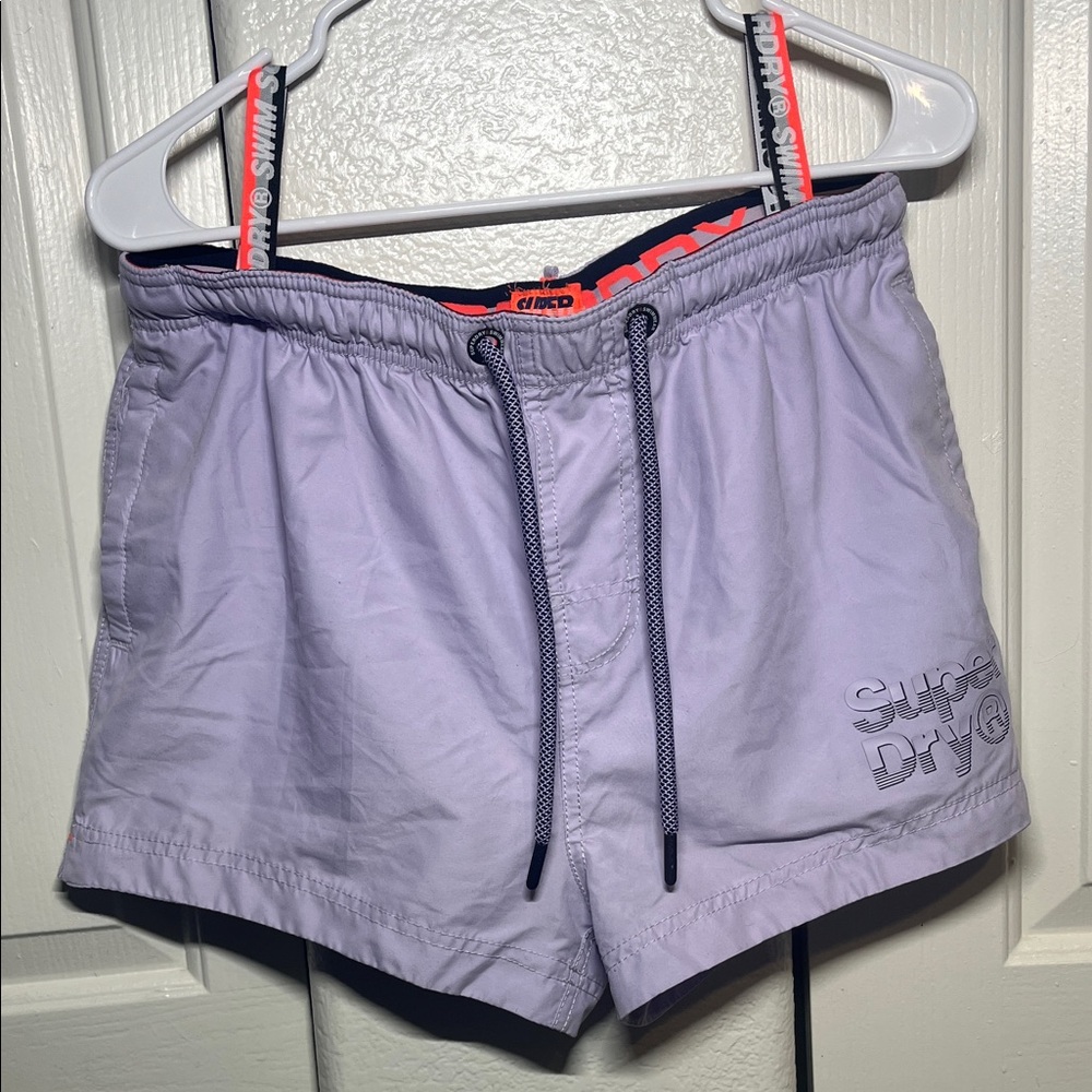 Superdry Lilac Athletic Swim Shorts with Branded Waistband